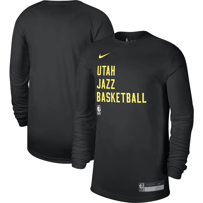 Men's Utah Jazz Black 2023/24 Legend On-Court Practice Long Sleeve T-Shirt